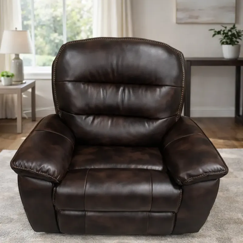 Warehouse Sam Power Recliner Leather Grey
